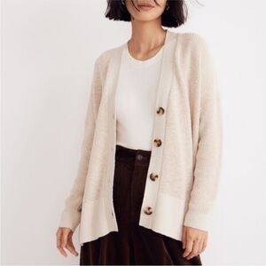 Madewell Cream Button-Up Cardigan